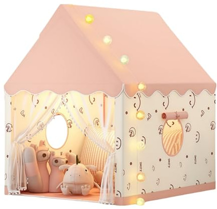 Benebomo Tienda de campaña Infantil,Casitas Infantiles Tela,Castillo de Princesa para niños y niñas,Casita Infantil de Interior para Jugar, Dormir y Descansar,Rosa