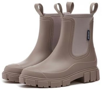 Gugifcto Stivali da Pioggia da Donna Stivali di Gomma Impermeabili Rain Boots Giardino ed Escursionismo Comodi Stivali Chelsea 36-41 EU