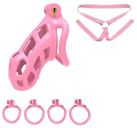Jaula Protectora Ligera de Resina Masculina Rosa con 1 Correa Elástica de Sujeción-ESRC46 (Cinturón de Tres vías, Standard)