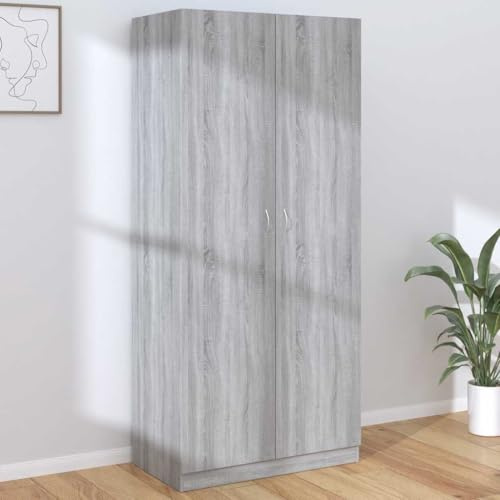 Refined Armadio compatto, elegante e resistente, con mobili per cabine e sale d'asta, porta armadio Grigio Sonoma 90x52x200 cm in Legno Multistrato