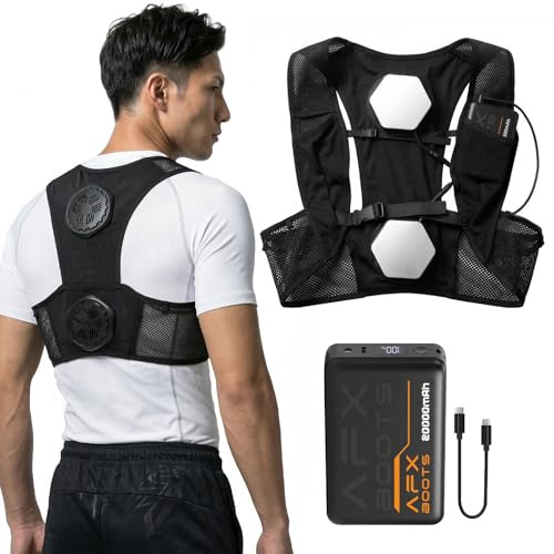 LABEWVI Peltier Chaleco refrigerante para hombre y mujer con batería externa de 20000 mAh, chaleco de verano con placa Peltier de 2 80 mm, batería, regulación de 3 niveles, larga duración, chaleco de