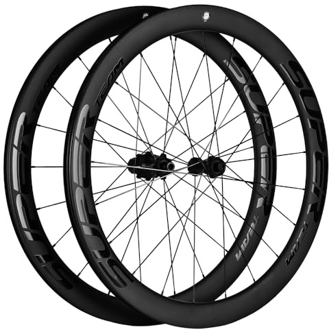SUPERTEAM Carbon Disc Brake Road Bike Wheelset 28mm Tubeless Wheels 50mm Rim Depth (FIT for SHIMAN0 8-12 Speed, QR Type 9 * 100/10 * 135mm)