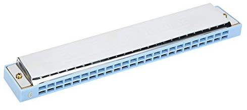 Omquot Piastra di copertura in acciaio inossidabile per arpa diatonica professionale armonica C Key per prestazioni, registrazione e intrattenimento familiare (blu)