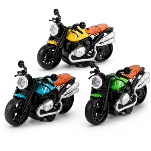 BYYDANFC 3pcs Motorcycle Model Set, Detailed Miniature Vehicles, Collector and Display Items, Three Different Motorbike Designs