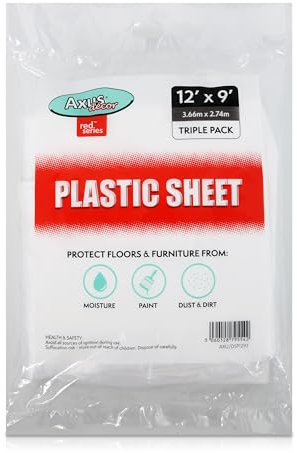 Axus Décor AXU/DSP129 Lot de 3 bâches de protection en polyéthylène