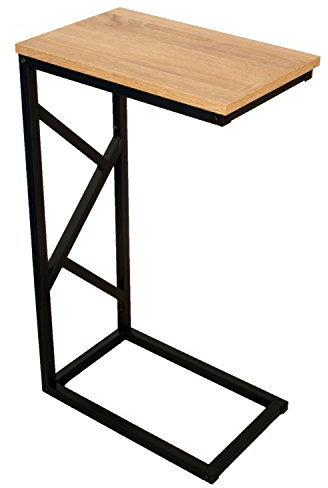 bonVIVO® Designer-Couchtisch Giorgio, Beistelltisch in moderner Holz-Optik schwarzem Stahlgestell