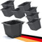 BigDean 8er Set Mini Paletten Blumenkästen - Einsatz - mit Hängesystem zum Einhängen - 10cm klein anthrazit - Pflanzkasten für Europalette Balkonkasten Blumentopf - aus recyceltem PP-Kunststoff