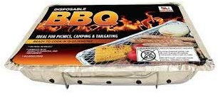 Barbacoa desechable Sparklen: parrilla de carbón desechable portátil de aluminio, ideal para asar sobre la marcha, 8.5 x 10.75 pulgadas