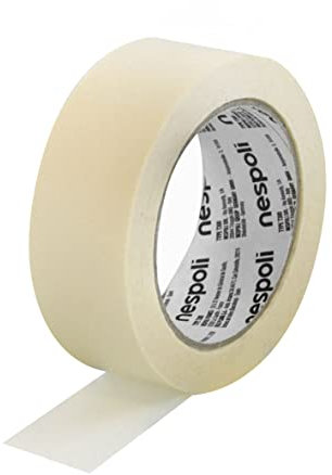 Nespoli – Nastro Carta Adesivo per Interni 38mm x 50m per Mascheratura Basic, Carta Gommata per Verniciatura Fai da Te - Nastro Imbianchino Facile da Strappare con Aderenza Sicura