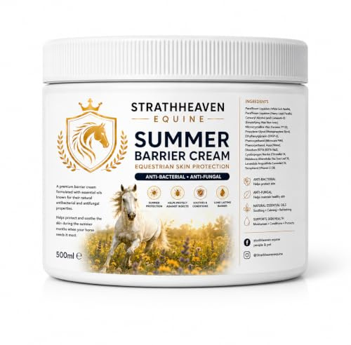Equine Summer Barrier Cream for Horses – Natural Insect & Fly Repellent with Citronella, Tea Tree & Lavender Oil – Soothing Horse Skin Protection for Summer Itch & Irritation - 500ml