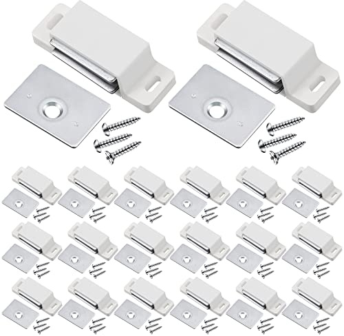 Moxweyeni 24 Pack Cabinet Magnets Magnetic Door Catch 15lb, White