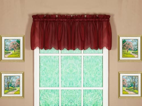 Today's Curtain Emelia - Mantovana in voile originale, 35,6 cm, bordeaux, 152,4 cm di larghezza x 35,6 cm di lunghezza