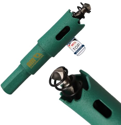 AM-Zerspanungstechnik Bi-Metall Lochsäge Ø18 | Professioneller Lochbohrer für Metalle | Lochsägen für Holz, Rigips, Kunststoff, Edelstahl- & Spanplatten (18 mm)