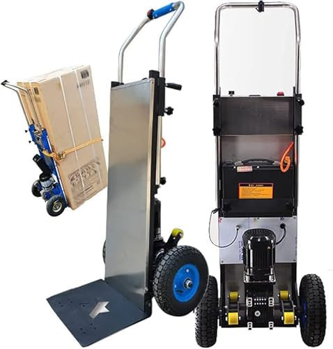 LMEIL Elektro-Sackkarre, Elektro-Treppenwagen, arbeitssparende Sackkarre mit Teleskopgriff, bürstenloser 1200-W-Motor, Abnehmbarer 48-V-/36-Ah-Akku – Treppen rauf und runter (400 kg), Knopf