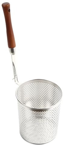 JISADER Colador de Malla para Alimentos, Cesta para freír y Servir con asa, colador para Olla Caliente, Cesta para hervir Pasta, Cesta para freidora, 14CM