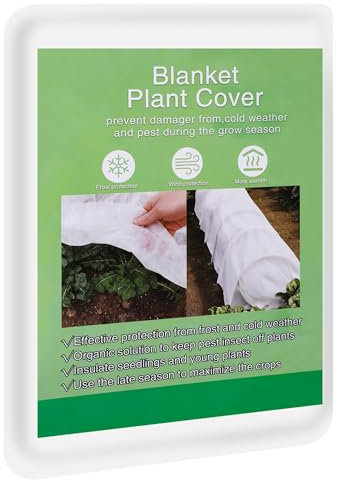 Huiguli Housses Toison Non-tissée de Protection 30g/m², 3m*10m Voile d'Hivernage pour Plantes, Résistant Protection Hivernale pour Les Plantes, Protège Les Plantes, Fleurs et Légumes, Blanc