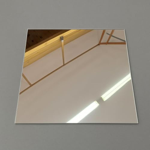 AtHaus® Specchio in Acrilico 3 mm infrangibile - Taglio su misura - Pannello decorativo leggero e moderno senza cornice - Piastrella a specchio per pareti - Colore: Argento - 30x30 cm