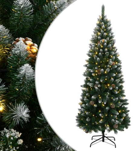 vidaXL Albero di Natale Artificiale con 150 LED 120 cm, Albero di Natale Finto, Albero di Natale dall'aspetto Reale, Decorazione Natalizia
