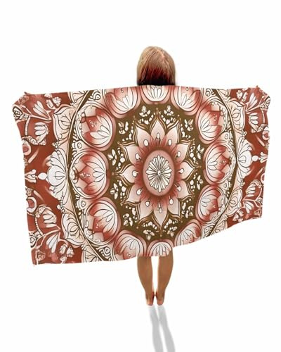 Chic D Bohemian Farmhouse Boho Floral Beach Towels, Absorbent Microfibre Large Beach Towels Quick Dry Sand Free Travel Towel for Pool Yoga Gym Camping(30x60inch)