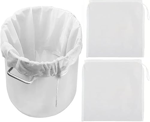 lrgnixs 3 panni riutilizzabili in nylon, 40 x 28 cm, 46 x 40 cm, 66 x 56 cm, sacchetti filtro per birra, vino, succo, caffè, noci, latte, filtro da cucina