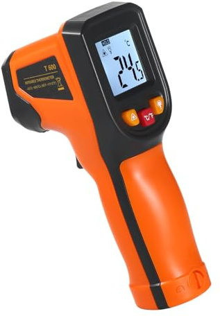 Fafeicy Infrarot -termometern Exakt Icke -temperatur för Industriköklagning 50 ° C ~ 600 ° C för Fordonsmaterial ABS (T600)