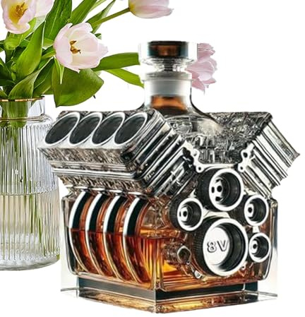 Whiskykaraff – V8 motorer whiskyflaska | Motor viskig B?ttle karaff, bilmotor sprit whiskykaraff | 2025 motor whiskydispenser flaska, alkoholborttagare, barprylar för bilälskare gåva