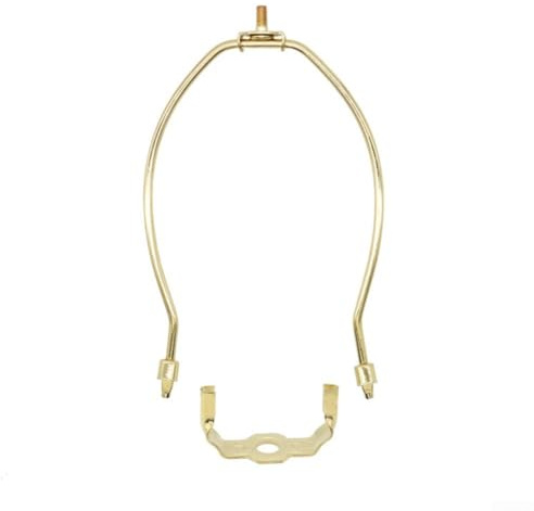 Juego de 2 arpa de pantalla de lámpara de 6 pulgadas | Soporte de marco de metal en forma de U con tapa superior para lámparas de escritorio de mesa | Accesorios de acabado de bronce para proyectos de