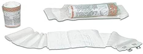 Gima - Bandage Antihémorragique Hemocontrol, Bandage élastique pour plaies et petits saignements, Taille 4,5 m x 10 cm, avec un tampon de 10 x 10 cm et 2 clips, 1 pièce.