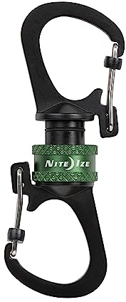 NiteIze SlideLock 360° Doppelkarabiner mit Magnetverschluss, Schließring zum Trennen von Schlüsseln, Olivgrün, Oliv