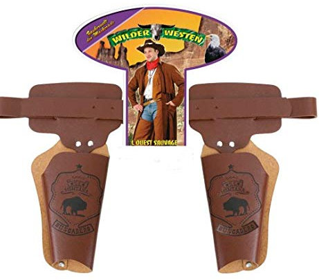 KarnevalsTeufel Doppelholster ca. 90 cm, Karneval, Accessoire, Cowboy, Sheriff, Holster, Pistolenholster, Wilder Westen