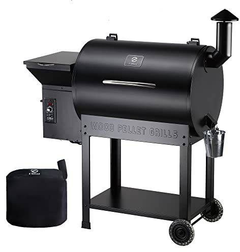 Z GRILLS Pellet Smoker Grill with PID Control, Rain Cover, 700 sq. in Cooking Area for Outdoor BBQ, ZPG-7002B