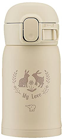 Zojirushi SM-WP24-CM Zojirushi Water Bottle, One-Touch Stainless Steel Mug, Seamless 0.24L Beige, 10.2 fl oz (0.24 L)