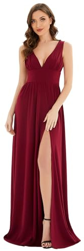 Ever-Pretty EE0168B - Vestido de noche para mujer, con cuello en V, sin mangas, largo hasta el suelo