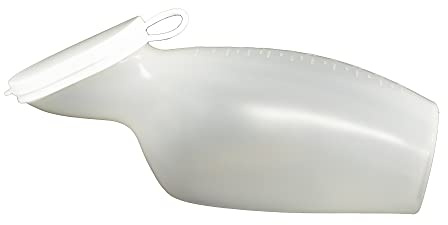 Obbocare Orinal Femenino de Plástico con Tapa. Botella para Orina Portátil. Urinario de Emergencia para Mujer. Orinal Clínico Antiderrame