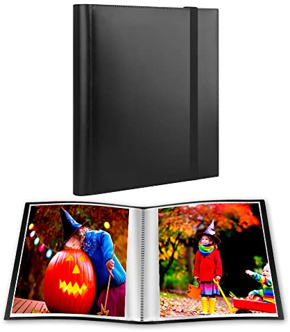 Aevdor Photo Album 8x10, 8x10 Photo Album Book Holds 68 Photos, Art Portfolio Binder for 8 x 10 Pictures, 10 x 8 Sheet Protector Folder for Photos, Kids Artwork, Sketch (Black)