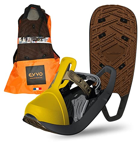 EVVO - TOREE - Raquette à Neige Made in France avec Semelles Biosourced90® Cloutées Michelin®, Fixations Réglables, pour Homme et Femme avec Sac de Transport Inclus, Tout Terrain, Randonnée Neige