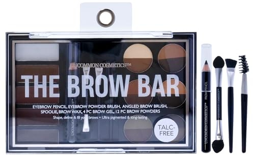 Uncommon Cosmetics The Brow Bar - Kit todo en uno con variedad de tonos ultra pigmentados - Gel para cejas, cera para cejas y 16 polvos para cejas - Juego de regalo de 21 piezas
