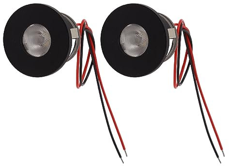 Mumusuki Mini LED Spotlight, 2 Pack Recessed Ceiling Showcase Display Under Cabinet Indoor Lights Fixture 15 Degrees 1 Watt 80LM Small LED Spotlight for Jewelry Showcase