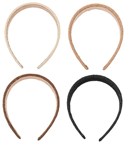 Healvian 4pezzi Cerchietti Per Capelli in Rafia Design Artistico Fasce Decorative Semplici Per Donne