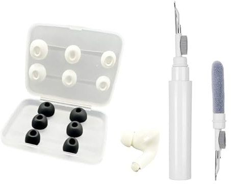 6 Paires Embouts Auriculaires Rechange Compatible avec Airpods Pro, Embouts pour Airpods Pro 2 avec Trou de Réduction du Bruit, Embouts en Silicone pour AirPods avec 2 Stylos Nettoyage