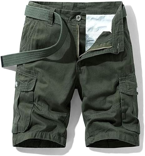 Generiska shorts, cargo, korta byxor, män, bomull, bermudashorts, sommar, cargobyxor, Grön, XL