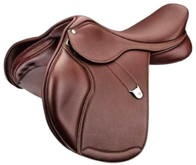 Close Contact Leather English Jumping Horse Riding Saddle & Tack 12 to 18 Seat Black Brown ST-ELS-022 (Brown, 15 Seat)