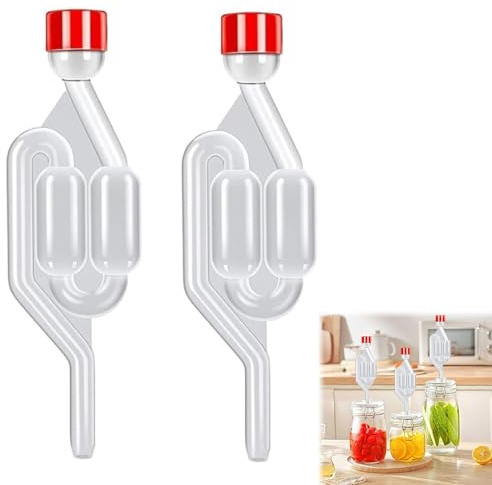 Rakiuty Bouchon Tubes Fermentation,Bonde de Fermentation Plus,Barboteur Fermentation,Barboteur avec Bouchons en Caoutchouc,Tubes de Barboteur Fermentation,Barboteur Plastique Soupape d'Échappement