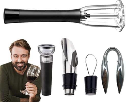 Lufttryckspumpflasköppnare, luftpump vinöppnare set | Återanvändbar vinflasköppnare med aluminiumskärare, luftare, vakuumpropp - säck