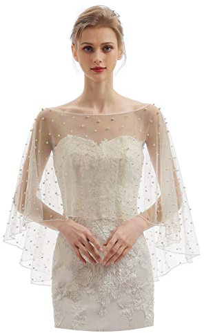 EllieHouse Womens Soft Tulle Bridal Scarf Evening Shawl Wedding Wraps Ivory CF40