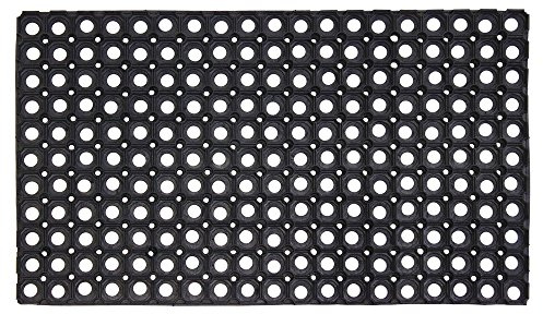 SrS Rugs® Rubber Mats Outdoor Entrance Non Slip Anti Fatigue Drainage Holes (Rondo Rings, 80cm x 120cm)