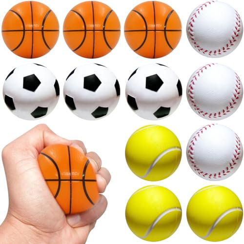 Mini Pelotas de Fútbol Deportivas, 12 Unidades de Espuma Para Niños y Adultos, Regalos Para Fiestas y Cumpleaños Infantiles