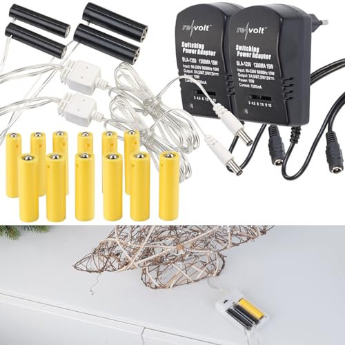 2 adaptateurs secteur avec piles factices AA/AAA pour alimentation continue [revolt]