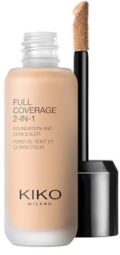 KIKO Milano Full Coverage 2-in-1 Foundation & Concealer - Shade WB30 | Dual-Action | Superior Coverage | Matte Satin Finish | Buildable | Blendable