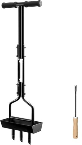 Manuelle Rasenbelüfter, Rasenlüfter Rasenbelüftung Entkernungswerkzeug, 3 Kern mit Sammlung Aufbewahrungsbox, T-Griff Aerifizierer für Rasen, Rasenbelüfter für Verdichtete Böden und Rasenflächen